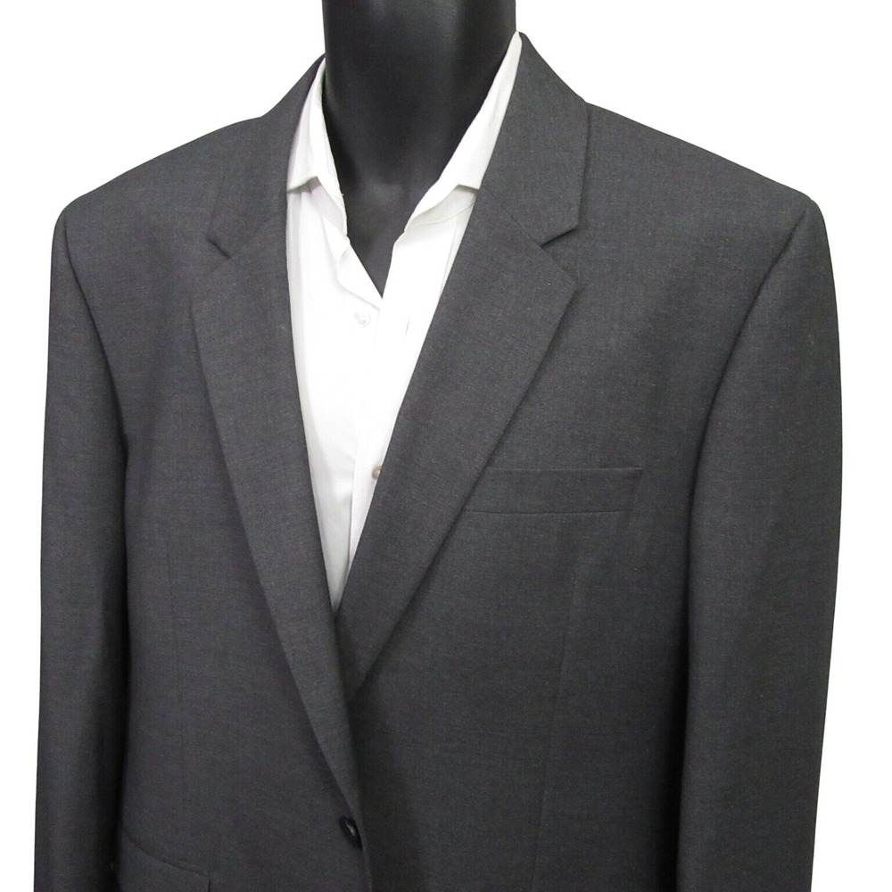 ASOS DESIGN Blazer Mens 44 Grey Two Button Notch Lapel Formal Sport Coat
